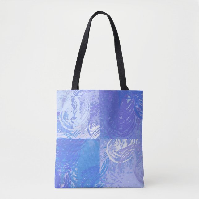 Bolsa Tote Turquesa e roxa com abstrato (Frente)