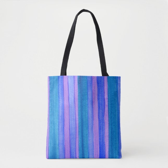 Bolsa Tote Turquesa Tudo Sobre Impressão, Azul, Banhas Violet (Frente)