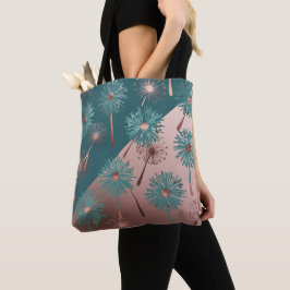 Bolsa Tote Turquoise and Copper Dandelions