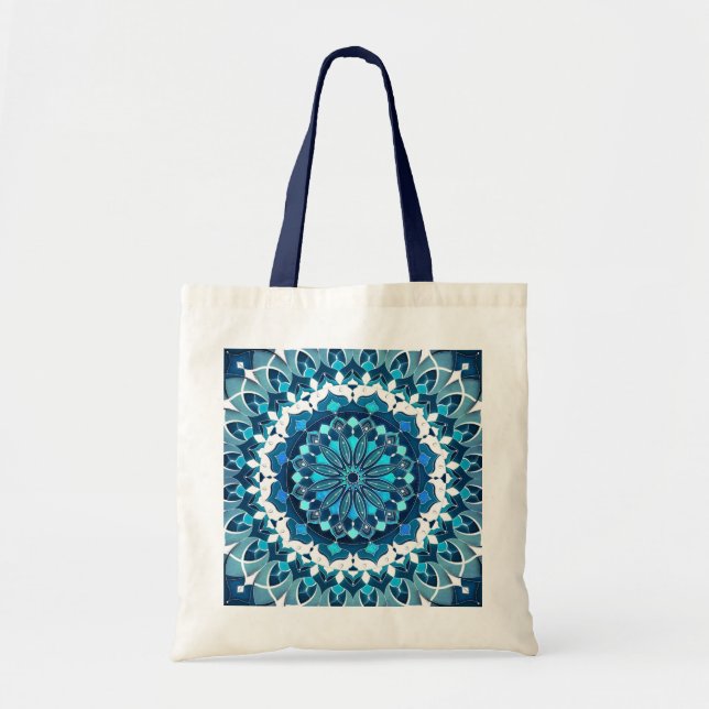 Bolsa Tote Turquoise Blue Mandala (Frente)