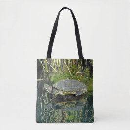 Bolsa Tote Turtle Lover Animal com Reflexão Água Natureza