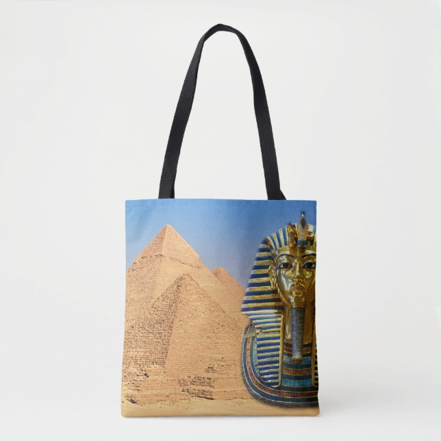 Bolsa Tote Tutankhamun e Pirâmides (Frente)