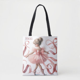 Bolsa Tote Tutu Cute Festa de aniversário Ballerina Encanta