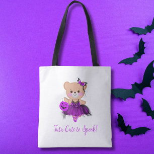 Bolsa Tote Tutu Fofo para Assustar! Ursinho Bailarina Bruxa