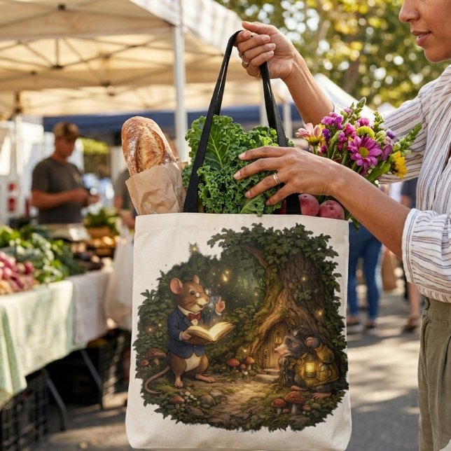 Bolsa Tote Tux & Twitch Discover the Hidden Door (Criador carregado)