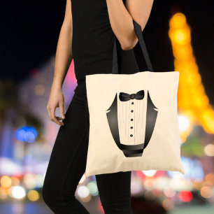 Bolsa Tote Tuxedo preto do Padrinho de casamento da Equipe de