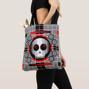 Bolsa Tote TV de crânio em toda a mala