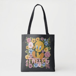 Bolsa Tote TWEETY™ Bordado Floral Gráfico