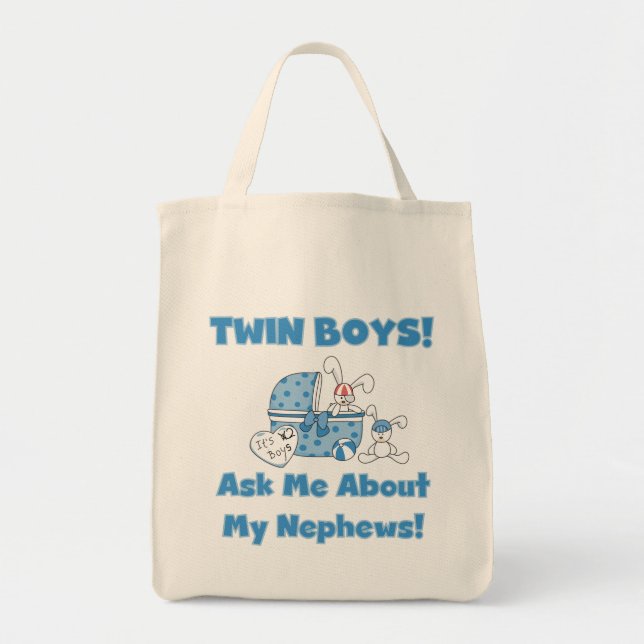 Bolsa Tote Twin Boys Perguntam Sobre Meu Sobrinho (Frente)