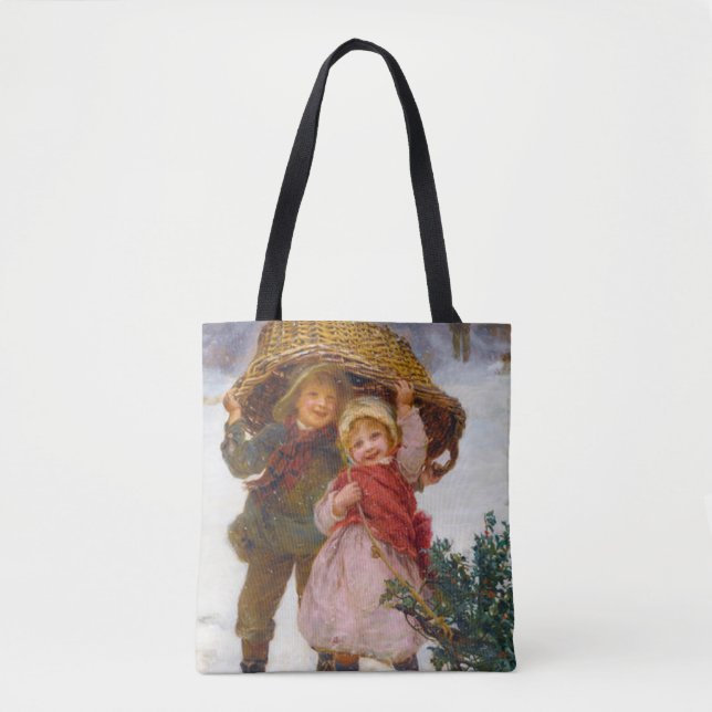 Bolsa Tote Two children in the snow by Frederick Morgan (Frente)