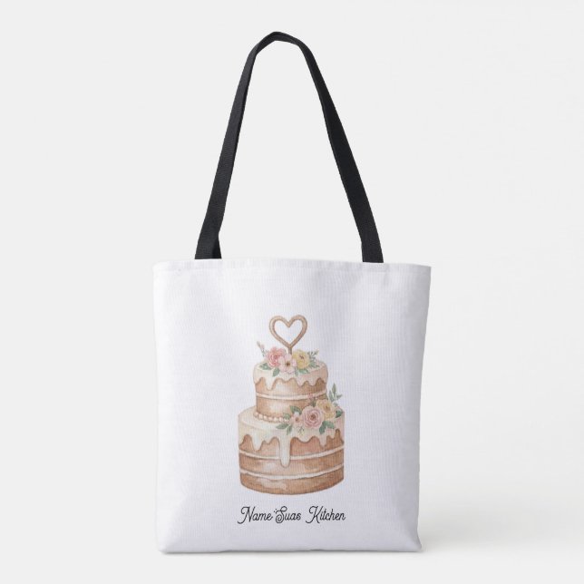 Bolsa Tote Tygkasse cake lover/kitchen design (Verso)