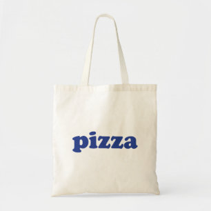 Bolsa Tote Typografia moderna azul Pizza legal