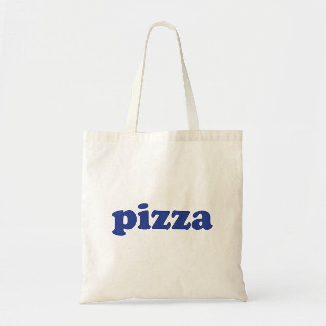 Bolsa Tote Typografia moderna azul Pizza legal (Frente)