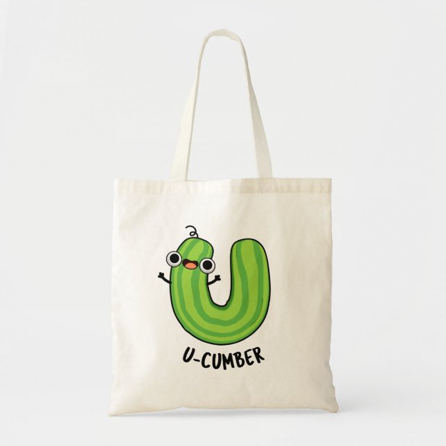 Bolsa Tote U-cumber Engraçado Pepino Pun (Frente)