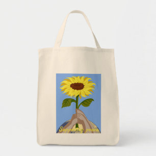 Bolsa Tote Ucrânia "amarelo azul" paz girassol colorido