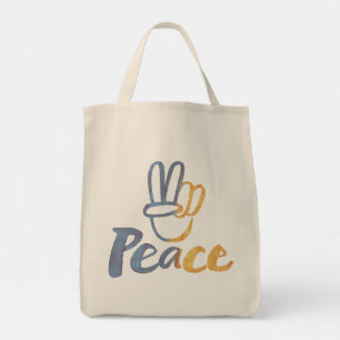 Bolsa Tote Ucraniano - Símbolo PEACE V-Sinal Ucrânia Anti-Gue