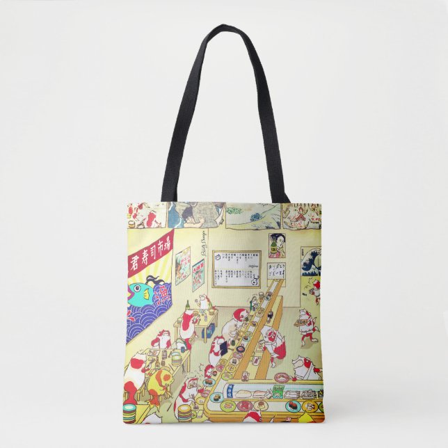 Bolsa Tote Ukiyoe Goldfishes-sushi!! (Frente)