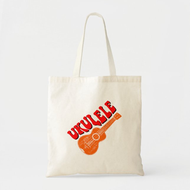 Bolsa Tote Ukulele Groovy Text Art (Frente)