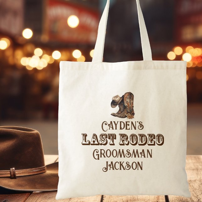 Bolsa Tote Última Festa de Despedida de Solteiro Cowboy do Ro (Criador carregado)