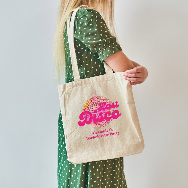 Bolsa Tote Última Festa de solteira de Disco Rosa 70 (Criador carregado)