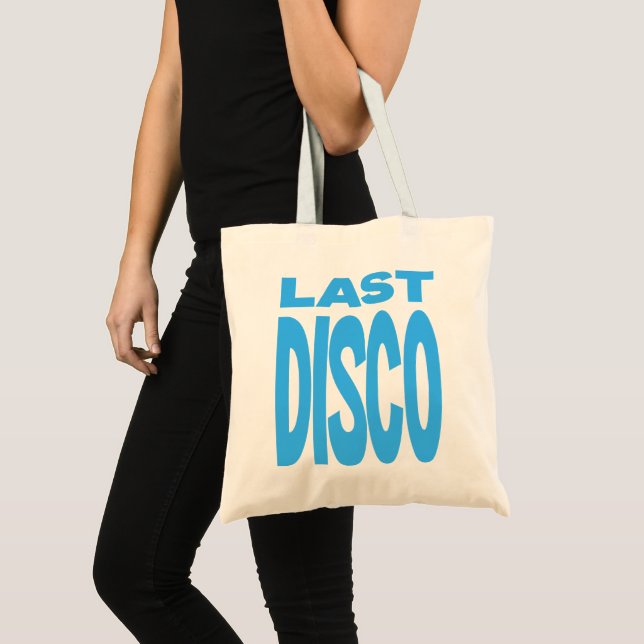 Bolsa Tote Última Festa de Solteira Disco Azul Casamento (Frente (produto))