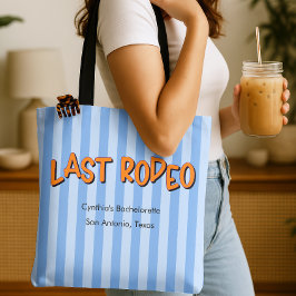 Bolsa Tote Última Rodeo Blue + Orange Bachelorette Cowgirl