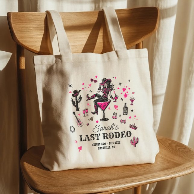Bolsa Tote Última Rodeo Cowgirl Diversão Nash Bash Bacheloret (Criador carregado)