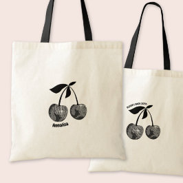 Bolsa Tote Última Sacola de Cereja Preta da Festa de Solteira