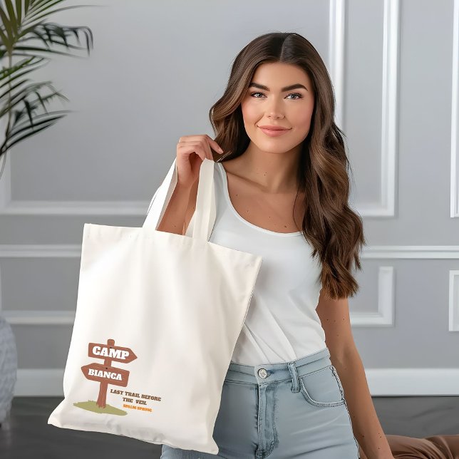 Bolsa Tote Última trilha antes do véu acampar a Bachelorette (Criador carregado)