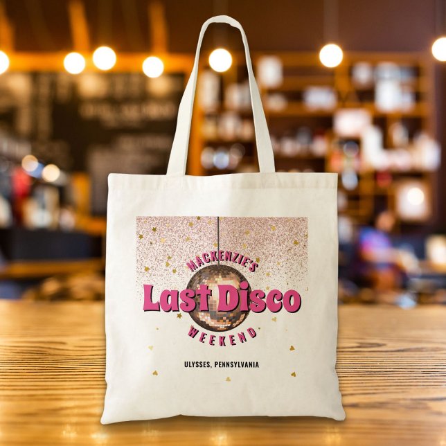 Bolsa Tote Último Fim de Semana de Despedida de Solteira Disc (Last Disco Weekend Bachelorette Party Tote Bag)