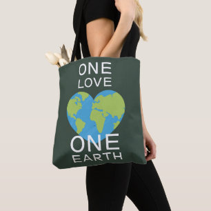 Bolsa Tote Um Amor Uma Terra, Dia da Terra, Salve Nosso Plane