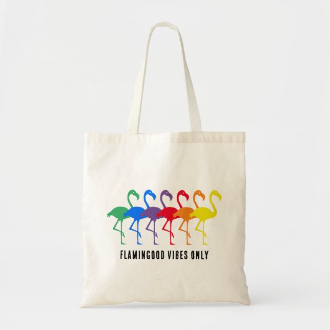 Bolsa Tote Um bando de arco-íris de 'flamingo-od-vibes apenas (Frente)