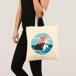 Bolsa Tote Um belo desenho animado em um Saco de Tote Rock