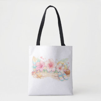 Bolsa Tote Um belo design de verão inspirado em flores