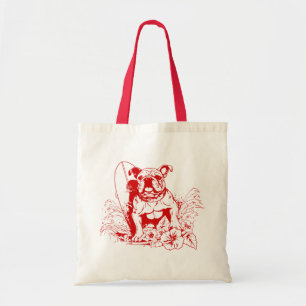 Bolsa Tote Um bulldog vermelho amante da praia pegando alguma