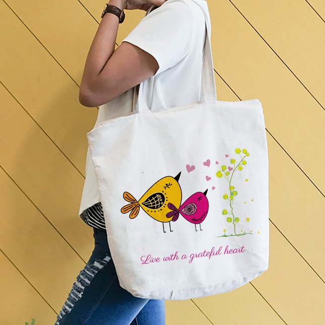 Bolsa Tote Um casal encantador de pássaros Tote Bag (A lovely couple of birds Tote Bag
)