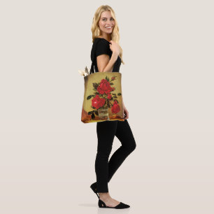 Bolsa Tote Um Copo de Rosas, belas artes,