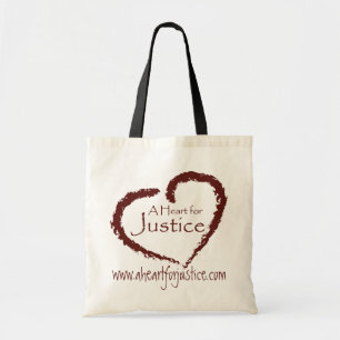 Bolsa Tote Um coração para o saco de livro de justiça