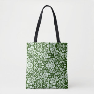 Bolsa Tote Um damasco floral antigo