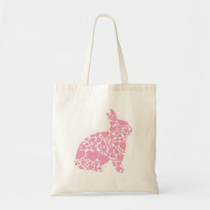 Bolsa Tote Um desenho animado de coelhinho de Páscoa rosa