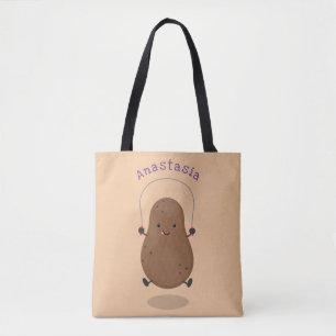 Bolsa Tote Um desenho animado de corda de batata feliz
