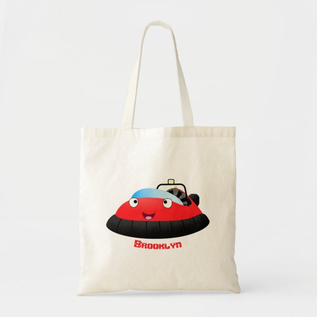 Bolsa Tote Um desenho animado de hovercraft, vermelho e bonit (Frente)