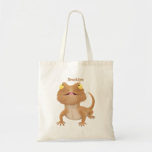 Bolsa Tote Um desenho animado de lagarto de dragão barbudo