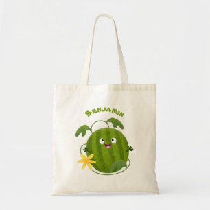Bolsa Tote Um desenho animado de melancia feliz e bonito