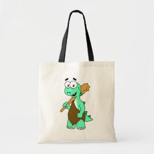 Bolsa Tote Um desenho animado Tyrannosaurus Rex Caveman.