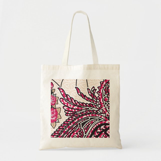 Bolsa Tote Um desenho decorativo paisley com vermelho vibrant (Frente)