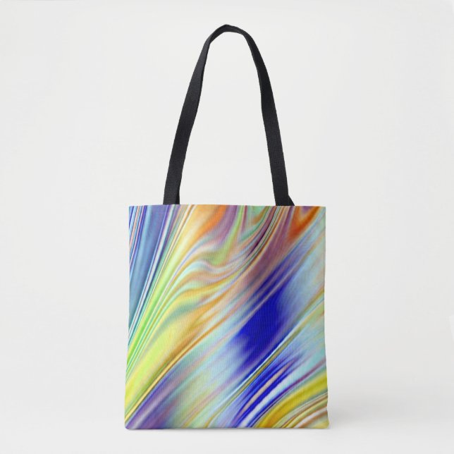 Bolsa Tote Um design clássico de multicor de tendência vibran (Frente)