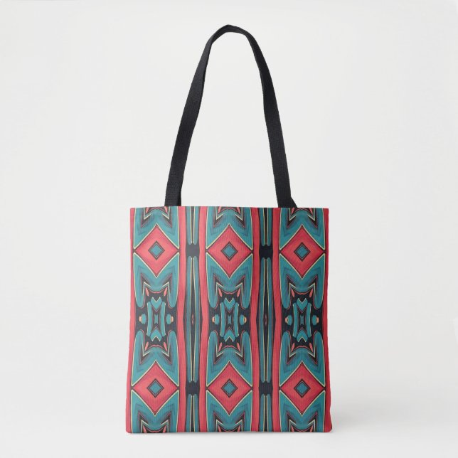 Bolsa Tote Um design clássico vibrante e moderno de várias co (Frente)