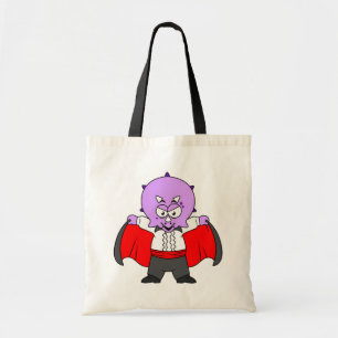 Bolsa Tote Um Dinossauro Ceratops Vestiu Como Conde Drácula.