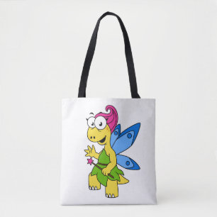 Bolsa Tote Um Dinossauro Fairysaur De Cartoon.